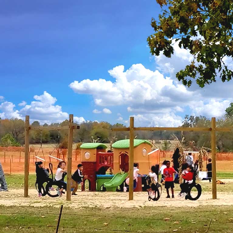 Kids will love exploring our family friendly activities at Livesay Orchards in Porter, OK.